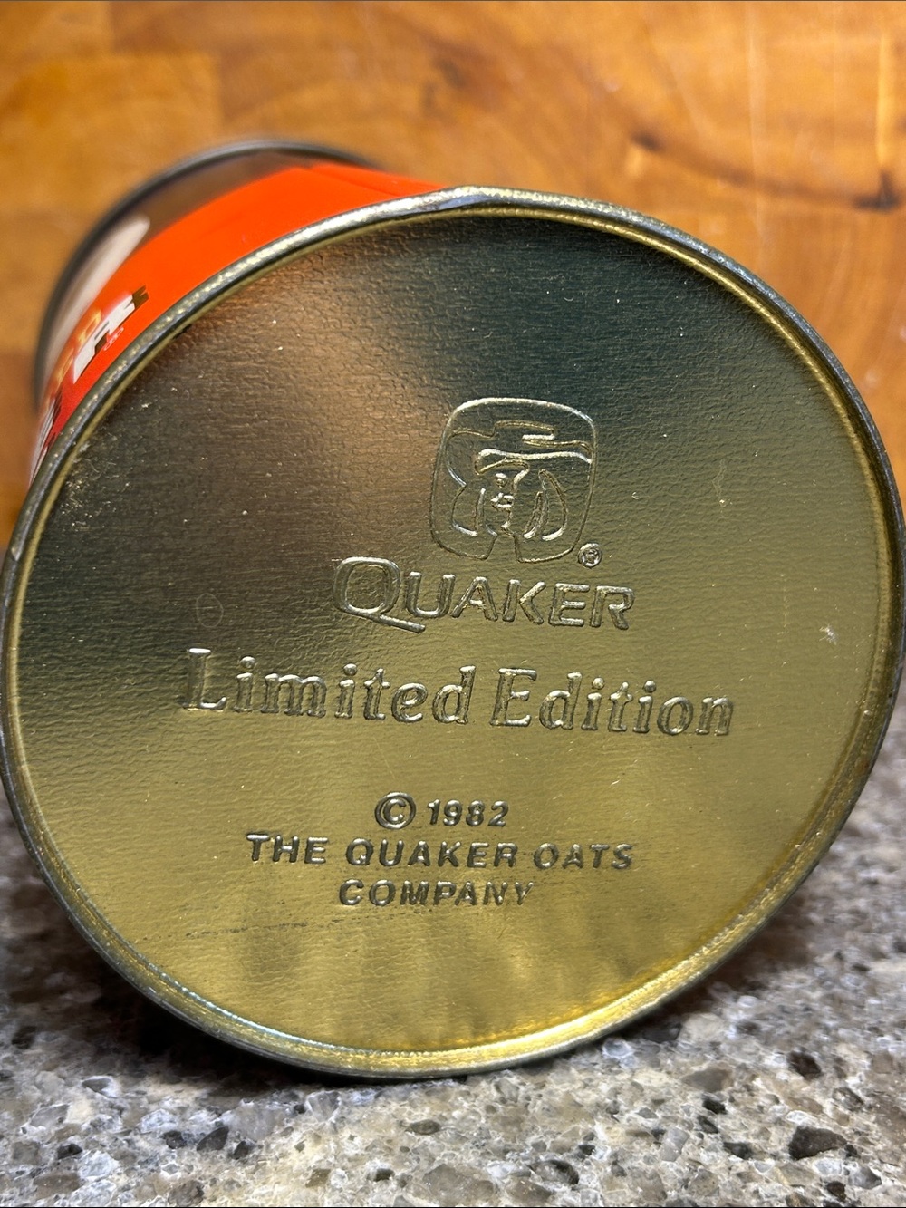 Vintage Quaker Oats tin can 1982 Limited Edition anniversary - Picture 7 of 10